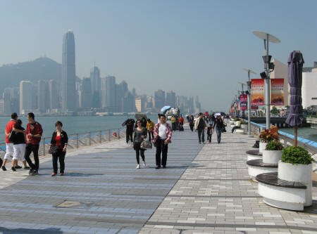 Kowloon Pedestrian Promenade in Hong Kong China